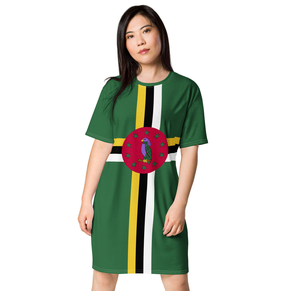 Dominica Flag T-shirt dress - Conscious Apparel Store