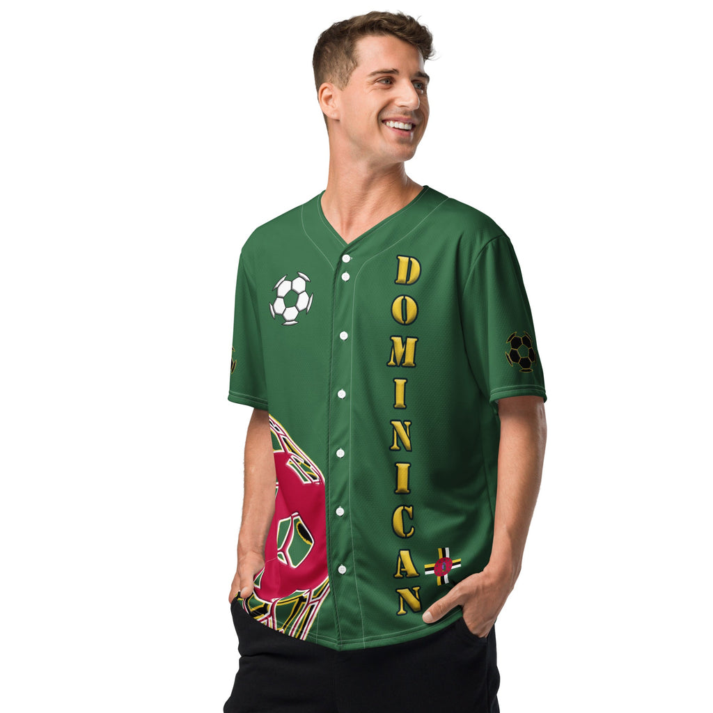 Dominica Football Themed Button-Down Sport Jersey - Conscious Apparel Store
