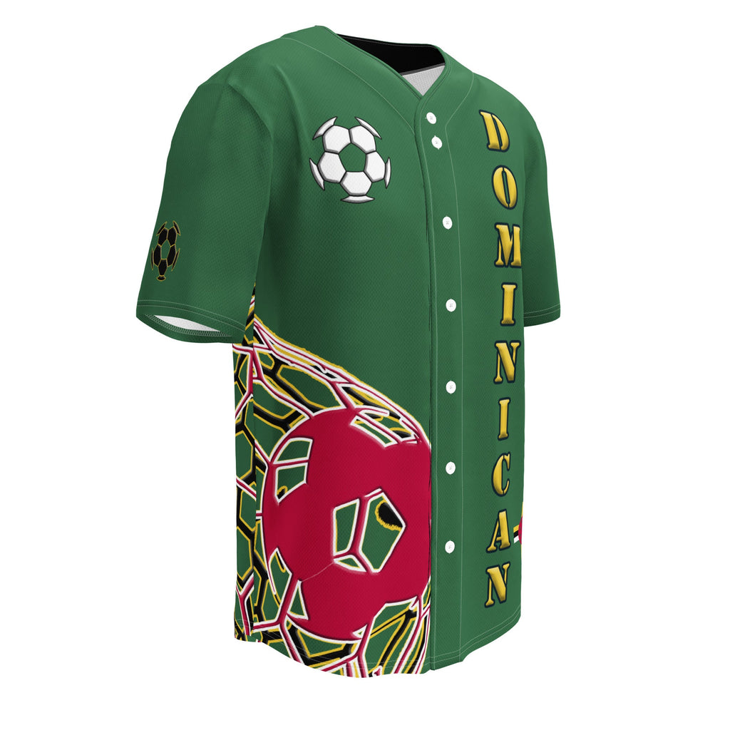 Dominica Football Themed Button-Down Sport Jersey - Conscious Apparel Store