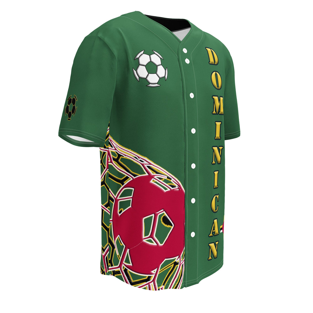 Dominica Football Themed Button-Down Sport Jersey - Conscious Apparel Store