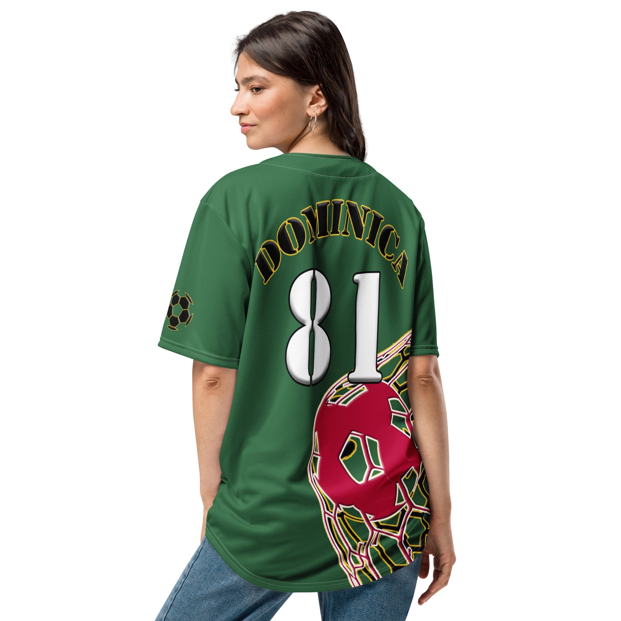 Dominica Football Themed Button-Down Sport Jersey - Conscious Apparel Store