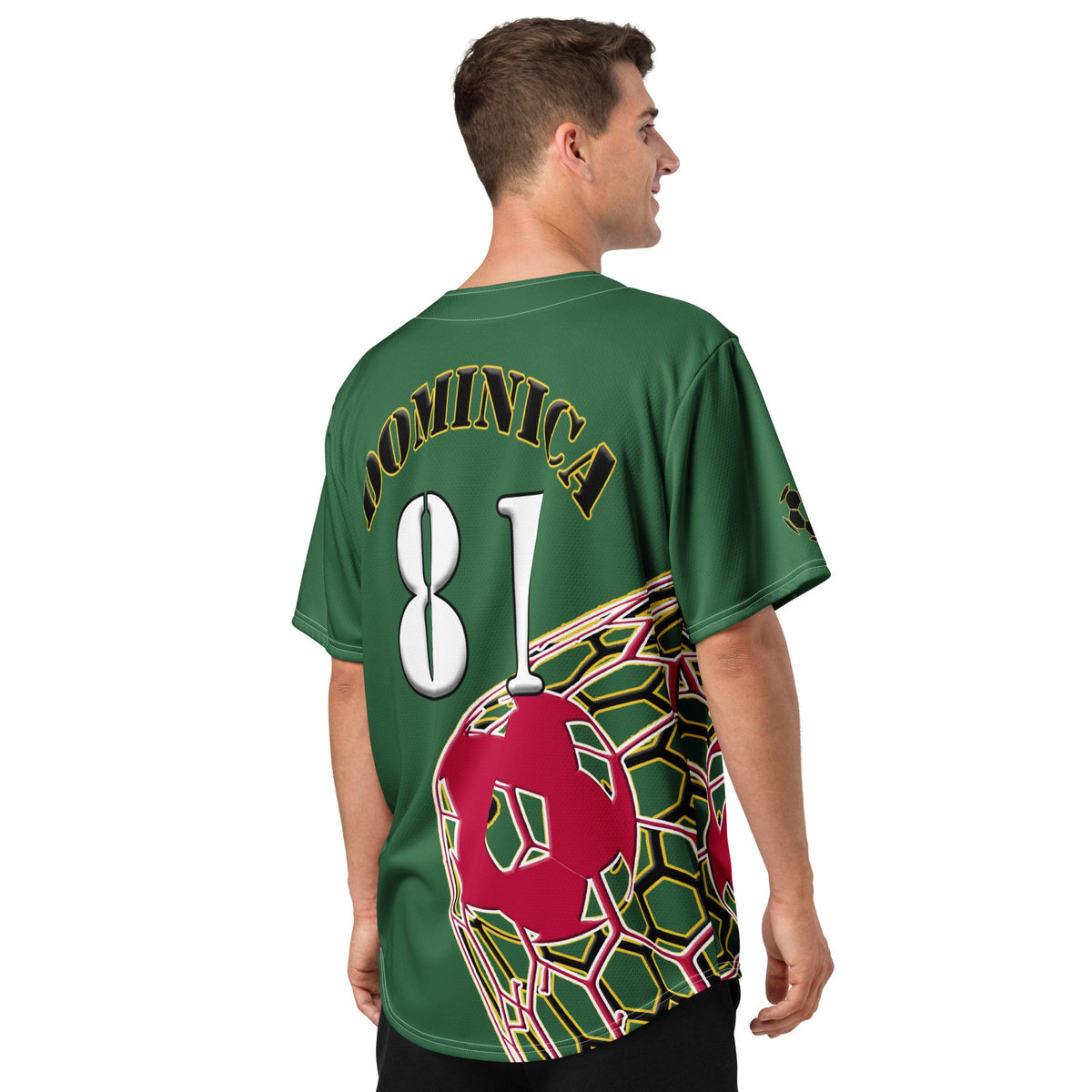 Dominica Football Themed Button-Down Sport Jersey - Conscious Apparel Store