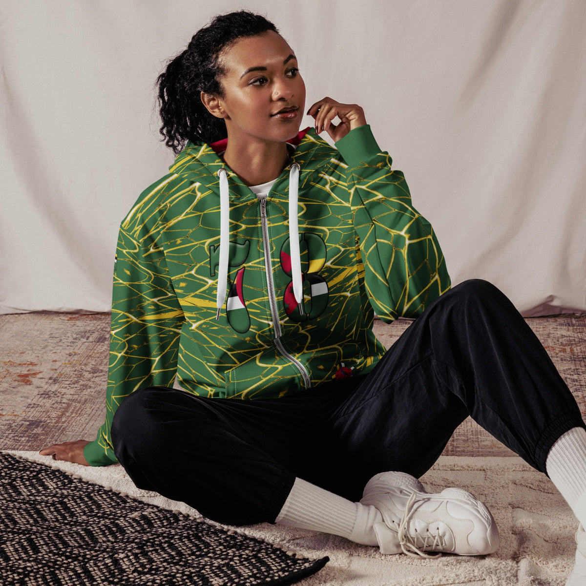 Dominica Football Unisex zip hoodie - Conscious Apparel Store