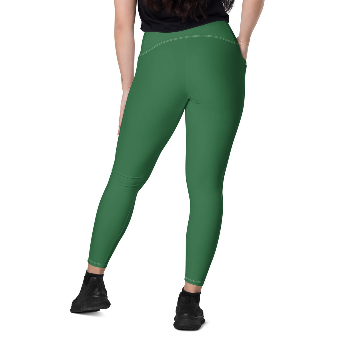 Dominica Green Leggings with pockets - Conscious Apparel Store