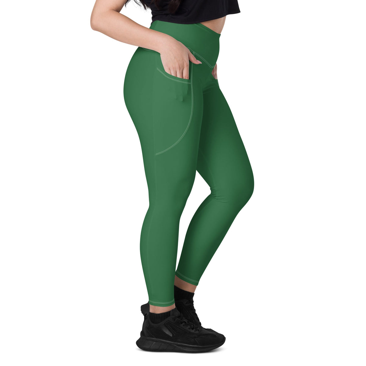 Dominica Green Leggings with pockets - Conscious Apparel Store