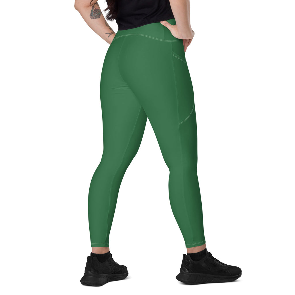 Dominica Green Leggings with pockets - Conscious Apparel Store