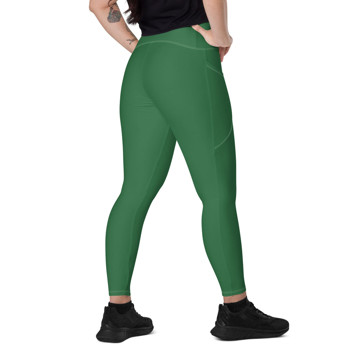 Dominica Green Leggings with pockets - Conscious Apparel Store