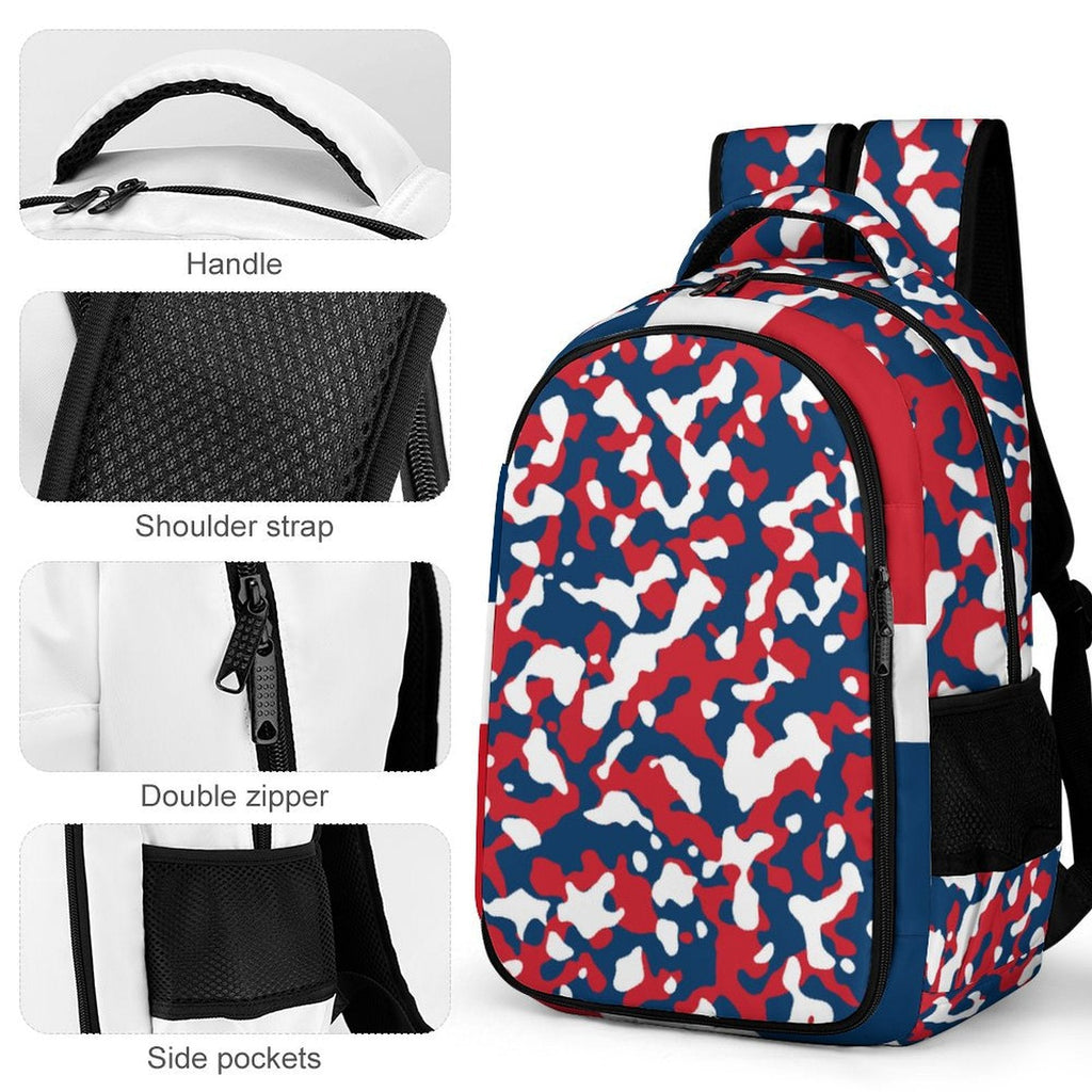 Dominican Republic Flag Camo Casual Backpack - Conscious Apparel Store