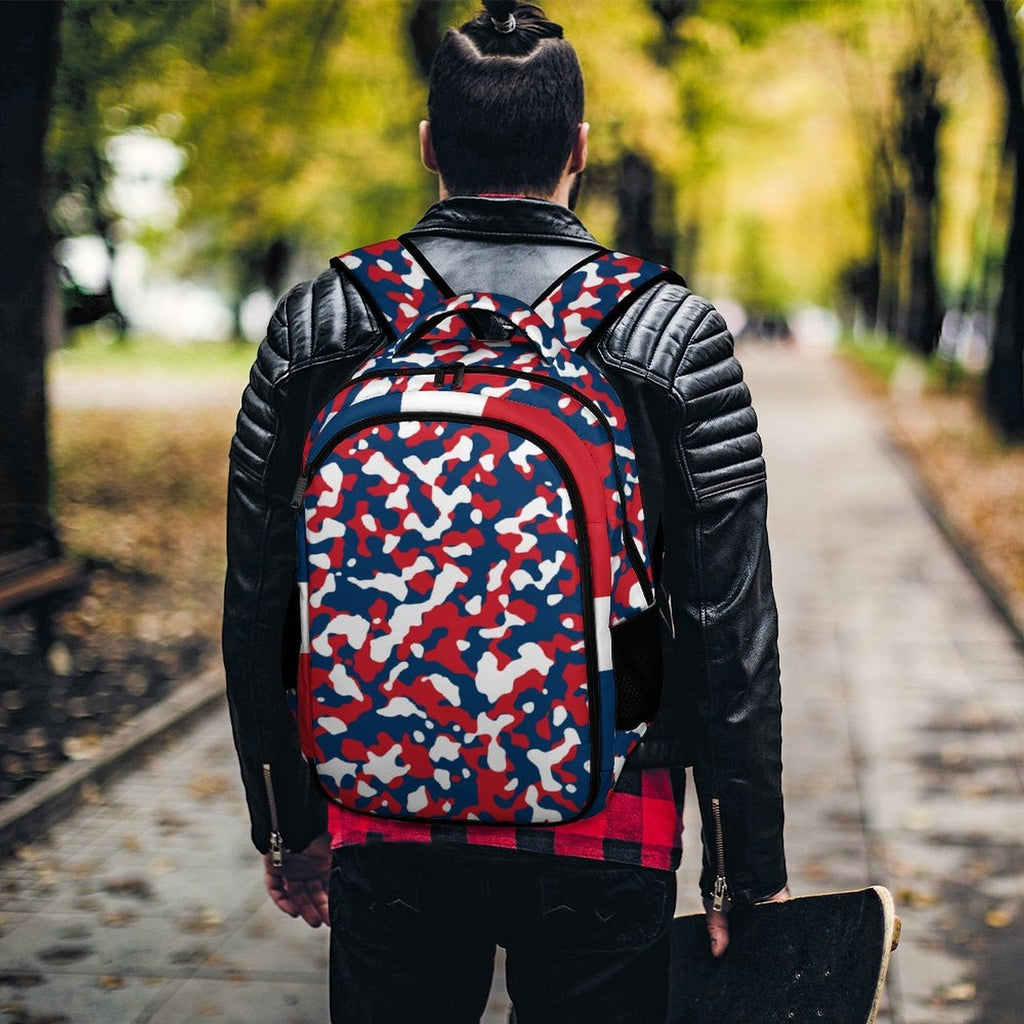 Dominican Republic Flag Camo Casual Backpack - Conscious Apparel Store