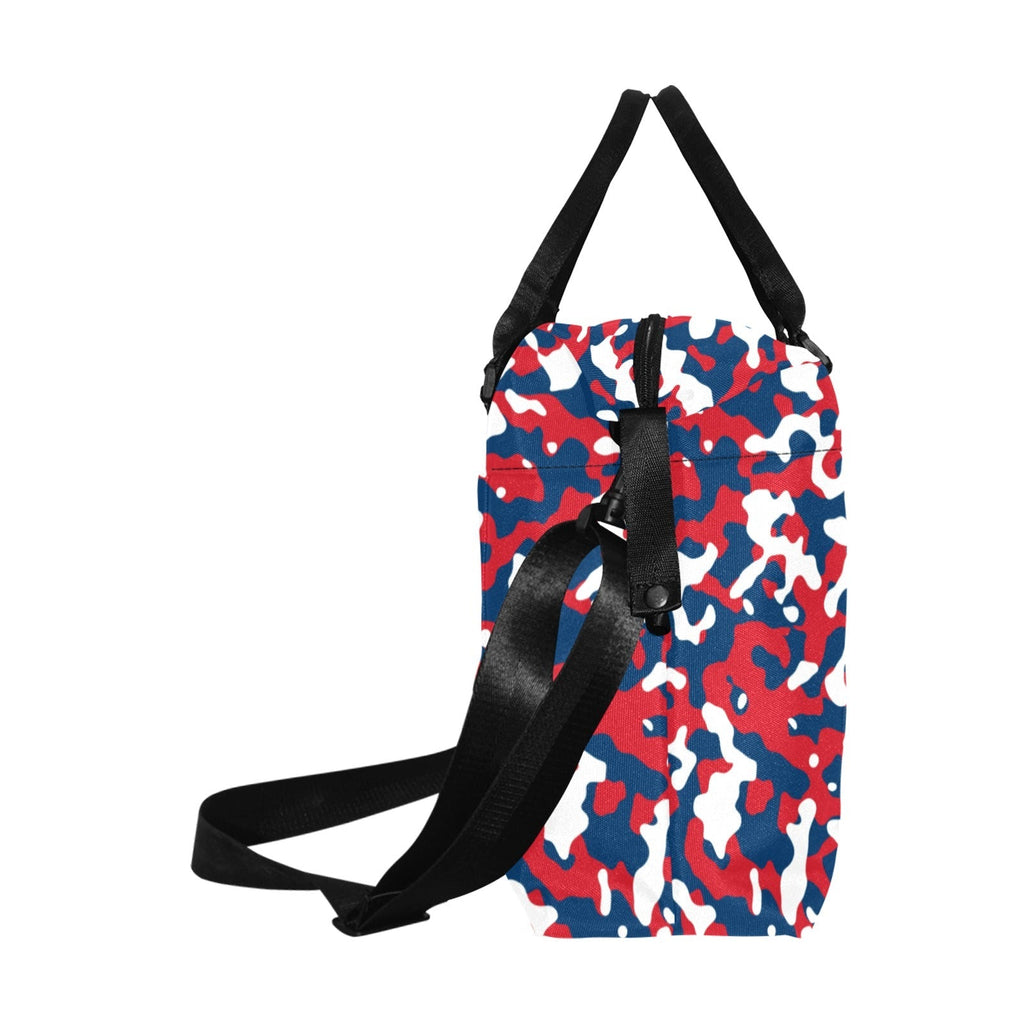 Dominican Republic Flag Camo Large Capacity Duffle Bag - Conscious Apparel Store