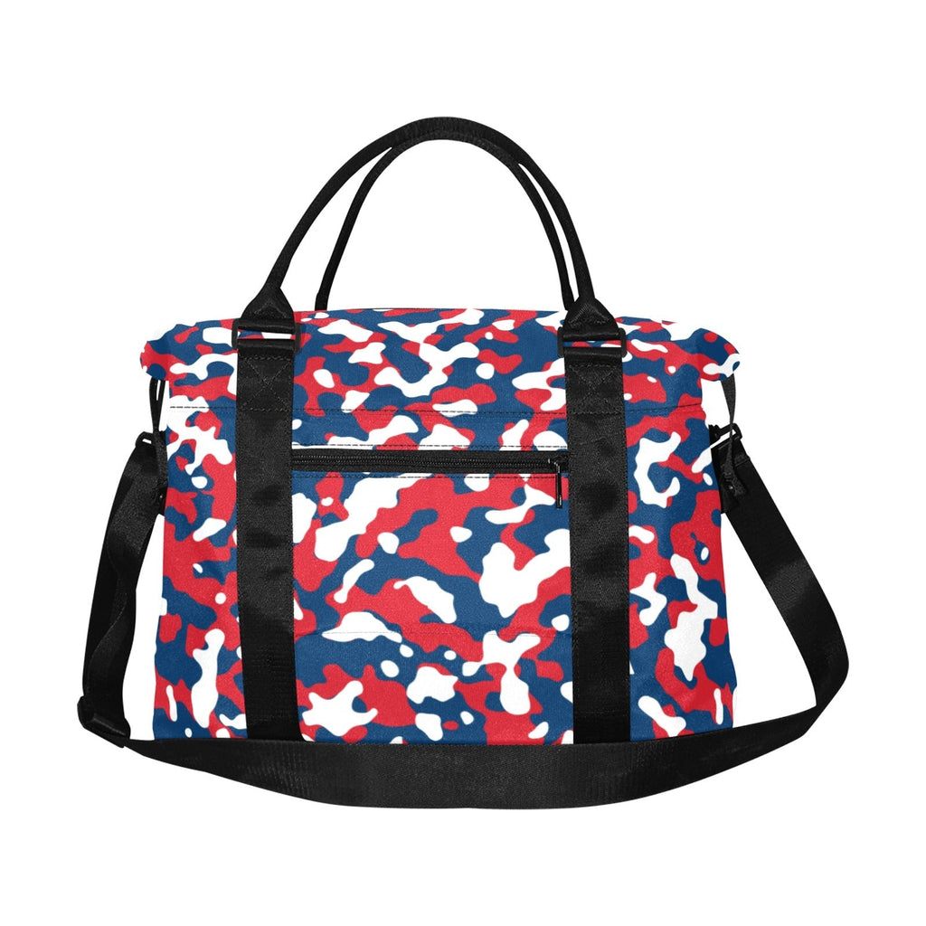 Dominican Republic Flag Camo Large Capacity Duffle Bag - Conscious Apparel Store