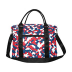 Dominican Republic Flag Camo Large Capacity Duffle Bag - Conscious Apparel Store