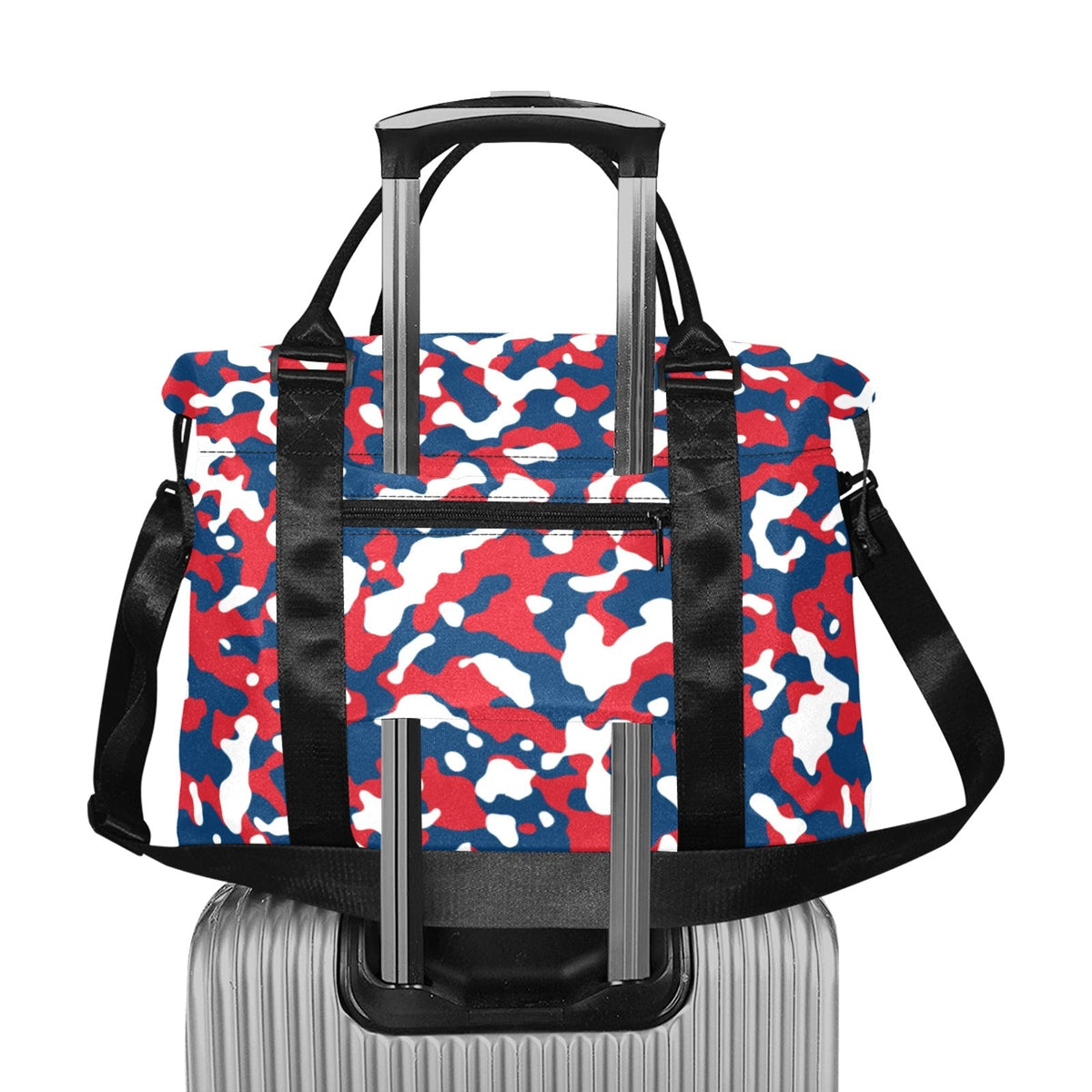 Dominican Republic Flag Camo Large Capacity Duffle Bag - Conscious Apparel Store
