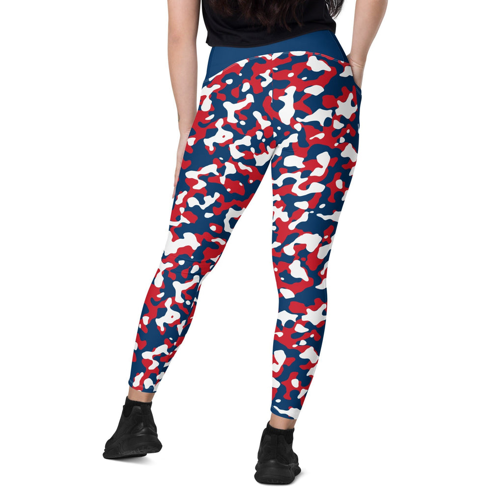 Dominican Republic Flag Camo Leggings with pockets - Conscious Apparel Store