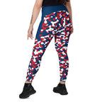 Dominican Republic Flag Camo Leggings with pockets - Conscious Apparel Store