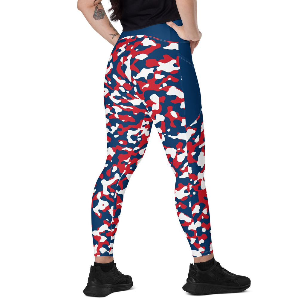 Dominican Republic Flag Camo Leggings with pockets - Conscious Apparel Store