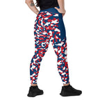 Dominican Republic Flag Camo Leggings with pockets - Conscious Apparel Store