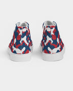 Dominican Republic Flag Camo Men's Hightop Canvas Shoe - Conscious Apparel Store
