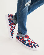 Dominican Republic Flag Camo Men's Slip-On Canvas Shoe - Conscious Apparel Store