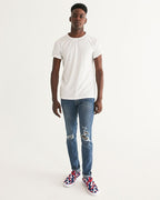 Dominican Republic Flag Camo Men's Slip - On Canvas Shoe - Conscious Apparel Store