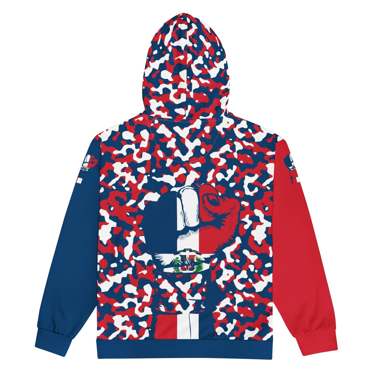 Dominican Republic Flag Camo Unisex zip hoodie - Conscious Apparel Store