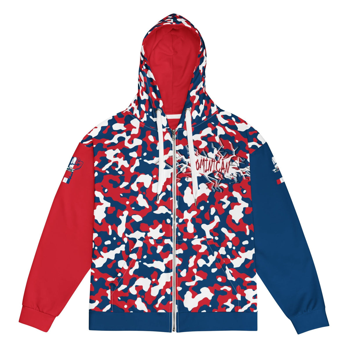 Dominican Republic Flag Camo Unisex zip hoodie - Conscious Apparel Store
