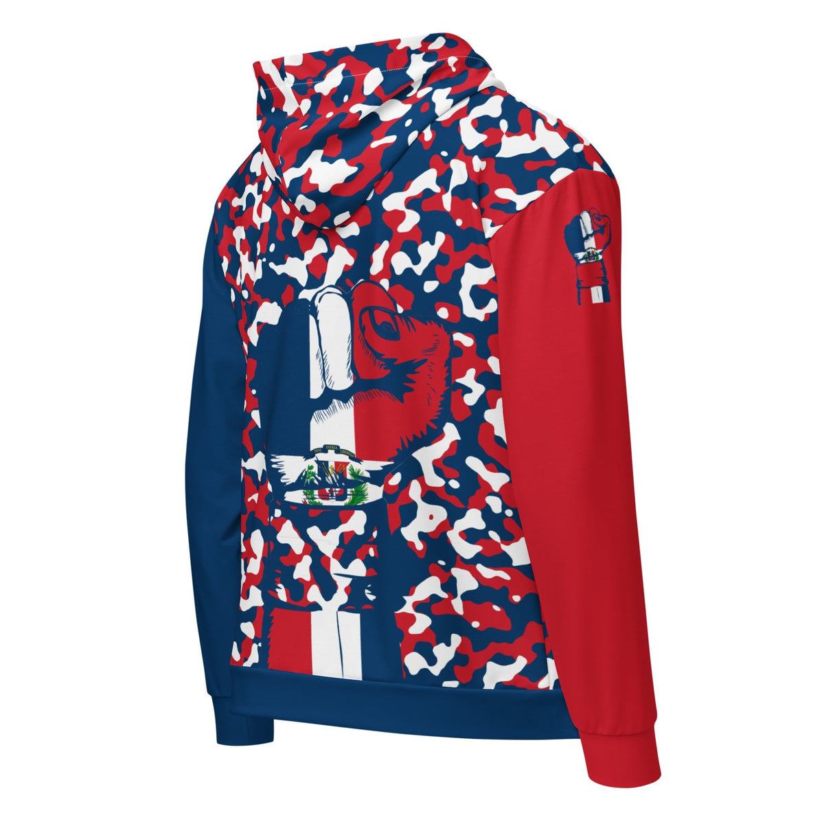 Dominican Republic Flag Camo Unisex zip hoodie - Conscious Apparel Store