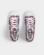 Dominican Republic Flag Camo Women's Hightop Canvas Shoe - Conscious Apparel Store