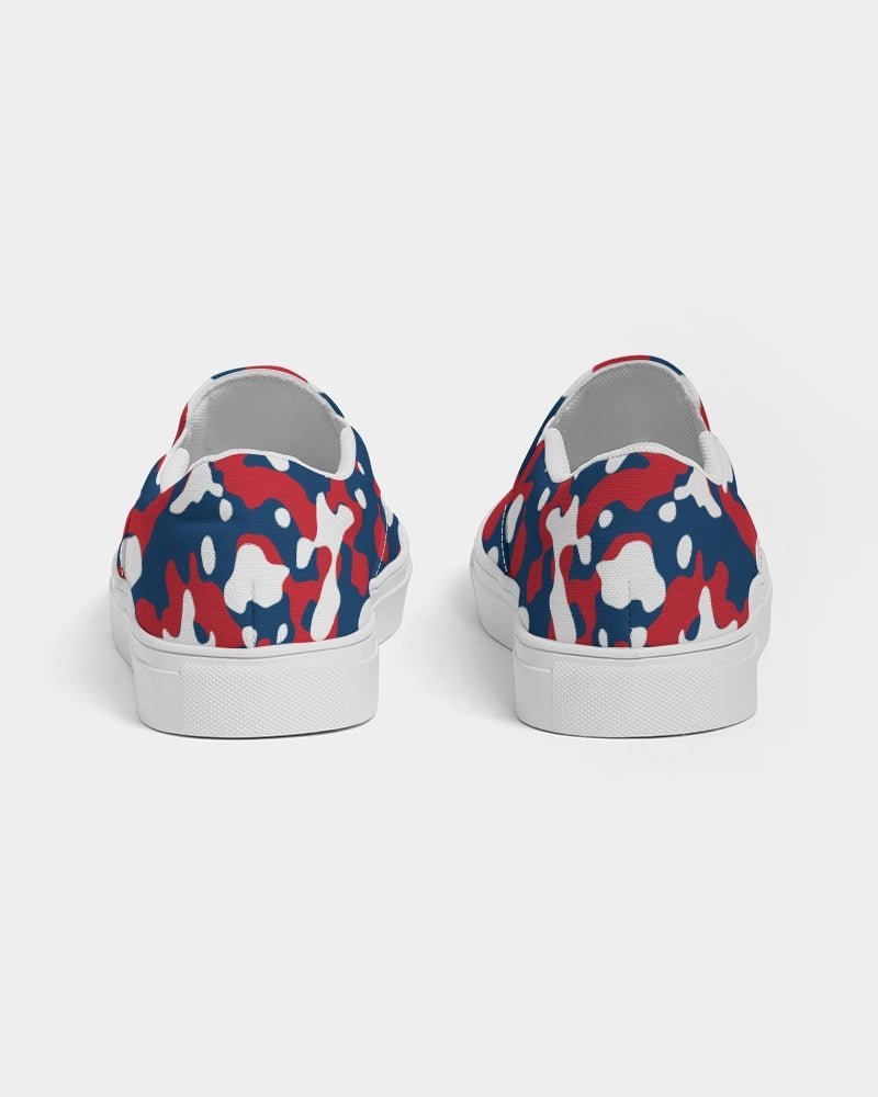 Dominican Republic Flag Camo Women's Slip-On Canvas Shoe - Conscious Apparel Store