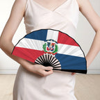 Dominican Republic Flag Double-Sided Custom Folding Fan - Conscious Apparel Store