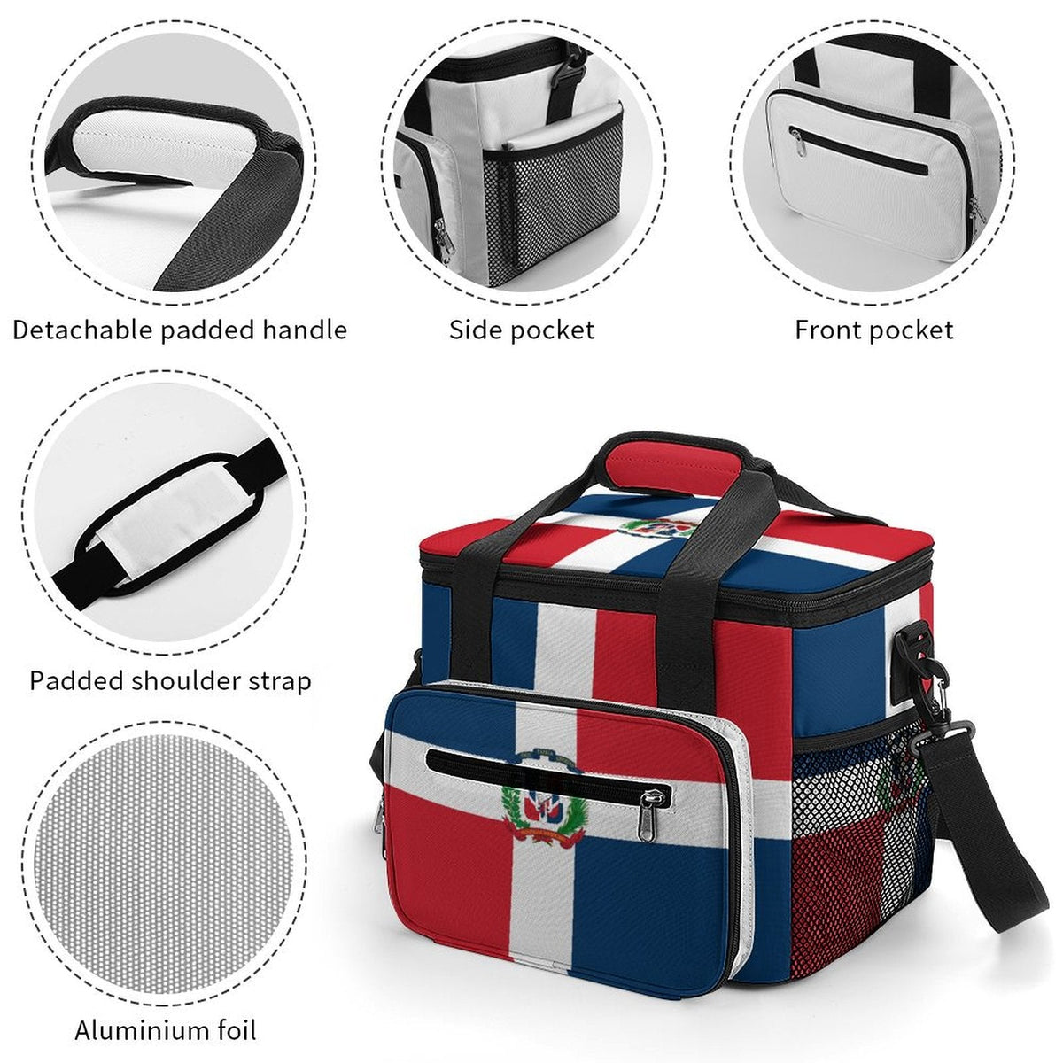 Dominican Republic Flag Insulated Cooler Bag - Conscious Apparel Store