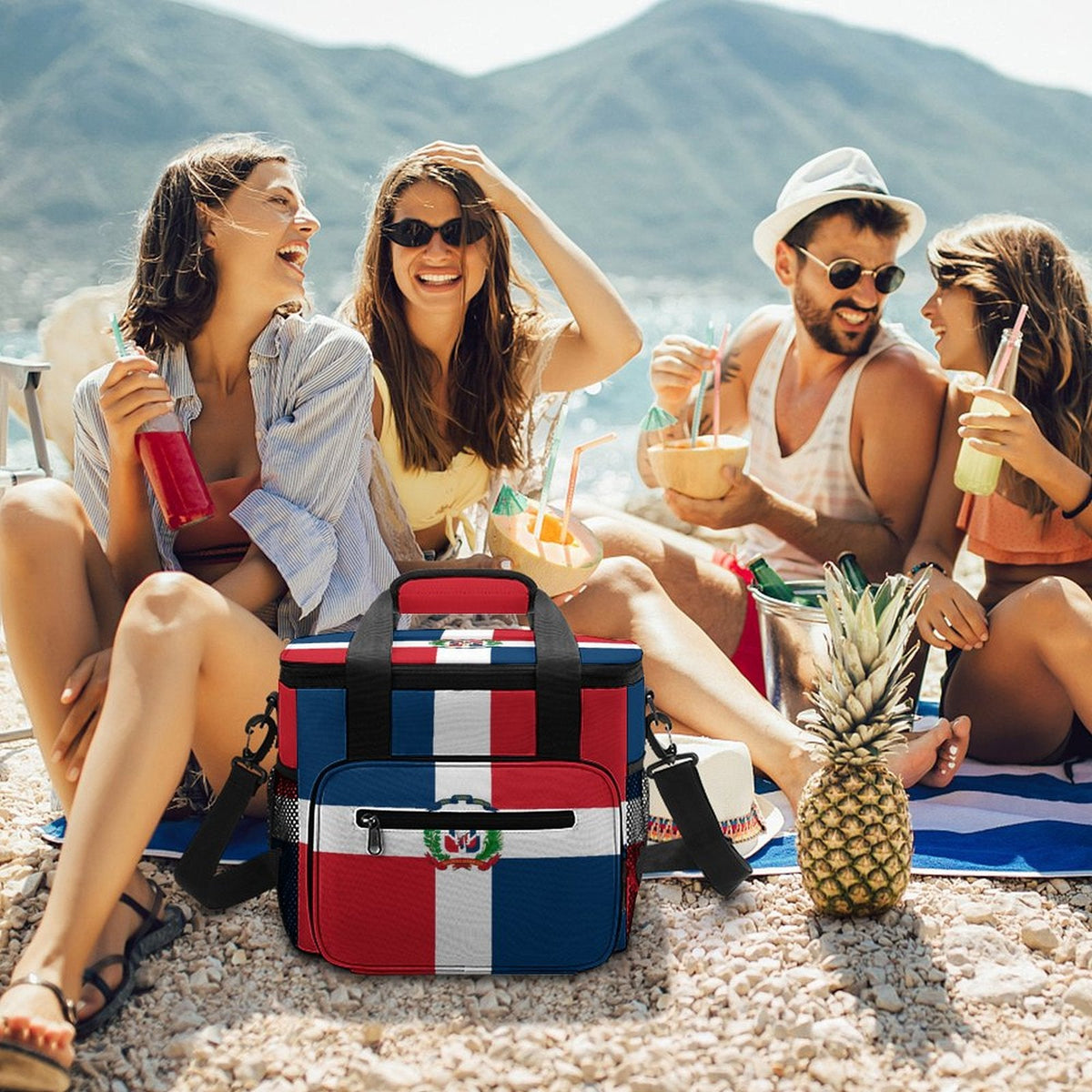 Dominican Republic Flag Insulated Cooler Bag - Conscious Apparel Store