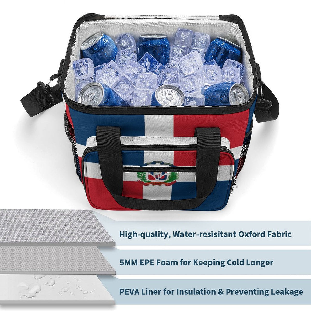 Dominican Republic Flag Insulated Cooler Bag - Conscious Apparel Store