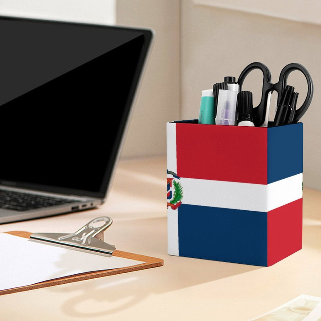Dominican Republic Flag Square Pen Holder - Conscious Apparel Store
