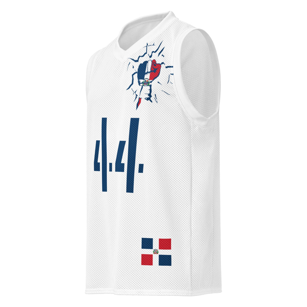 Dominican Republic Flag (White) Premium Sport Jersey Tank Top - Conscious Apparel Store