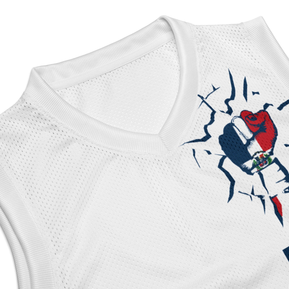 Dominican Republic Flag (White) Premium Sport Jersey Tank Top - Conscious Apparel Store