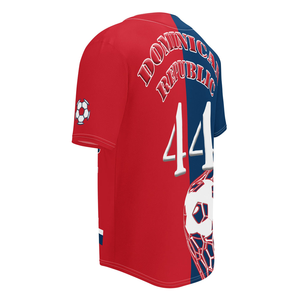 Dominican Republic Football Themed Button-Down Sport Jersey - Conscious Apparel Store