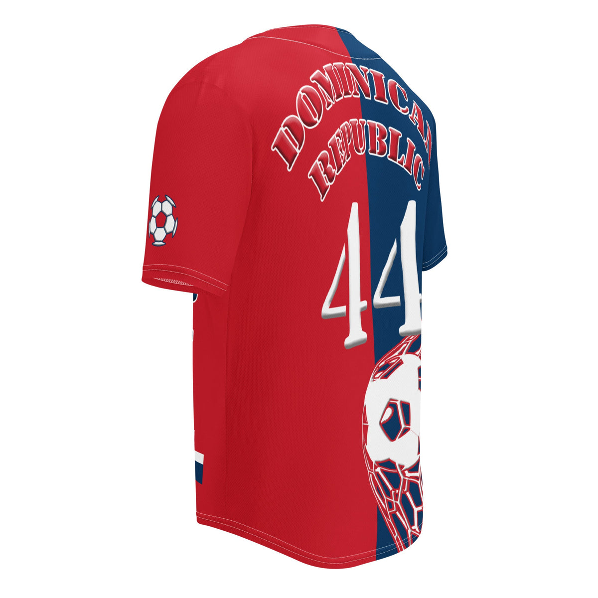 Dominican Republic Football Themed Button-Down Sport Jersey - Conscious Apparel Store