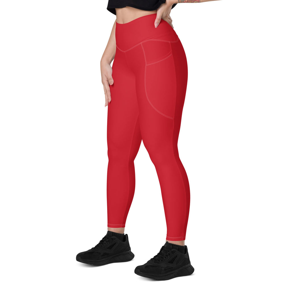 Dominican Republic Red Leggings with pockets - Conscious Apparel Store