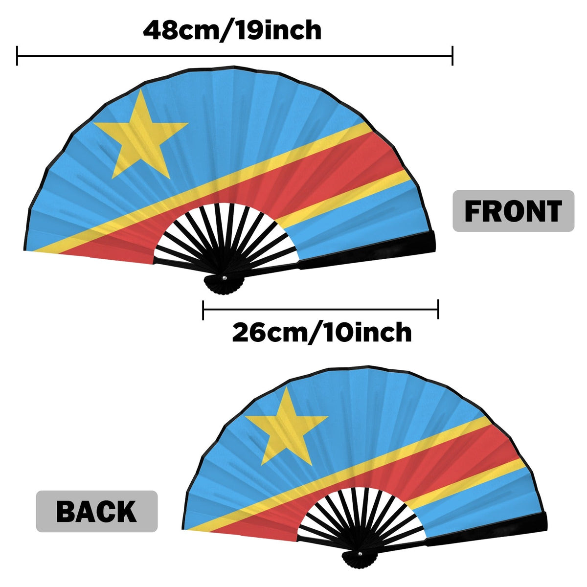 DR Congo Girl Double-Sided Custom Folding Fan - Conscious Apparel Store