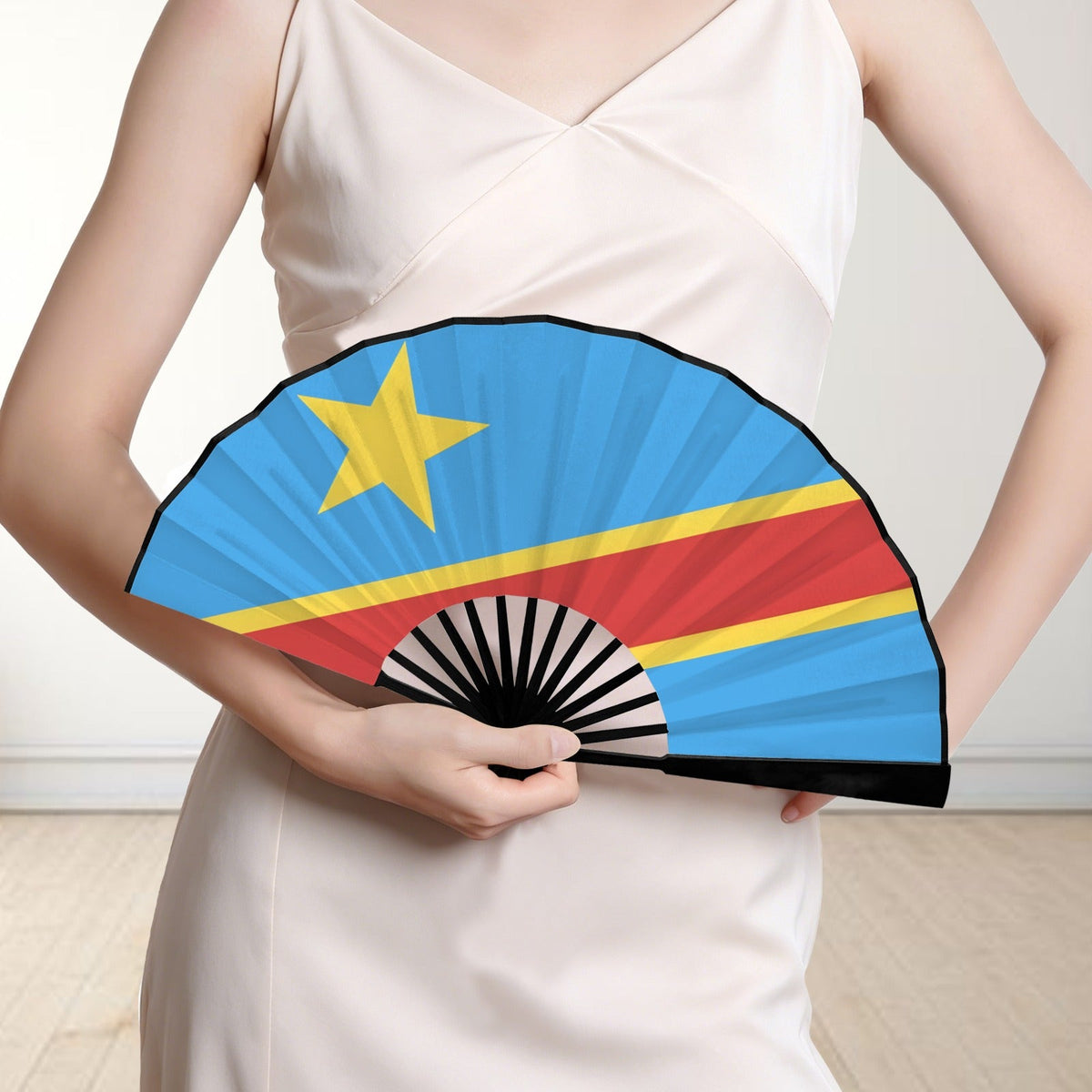 DR Congo Girl Double-Sided Custom Folding Fan - Conscious Apparel Store