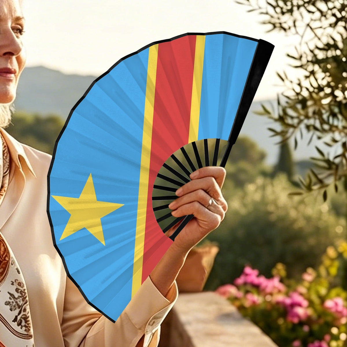 DR Congo Girl Double-Sided Custom Folding Fan - Conscious Apparel Store