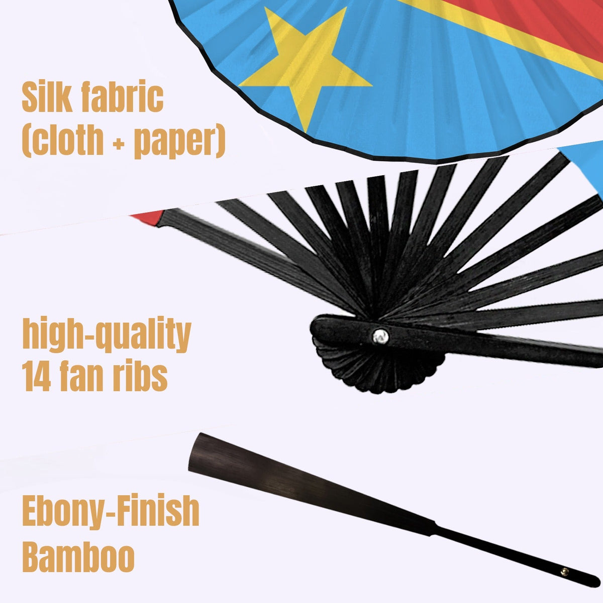 DR Congo Girl Double-Sided Custom Folding Fan - Conscious Apparel Store