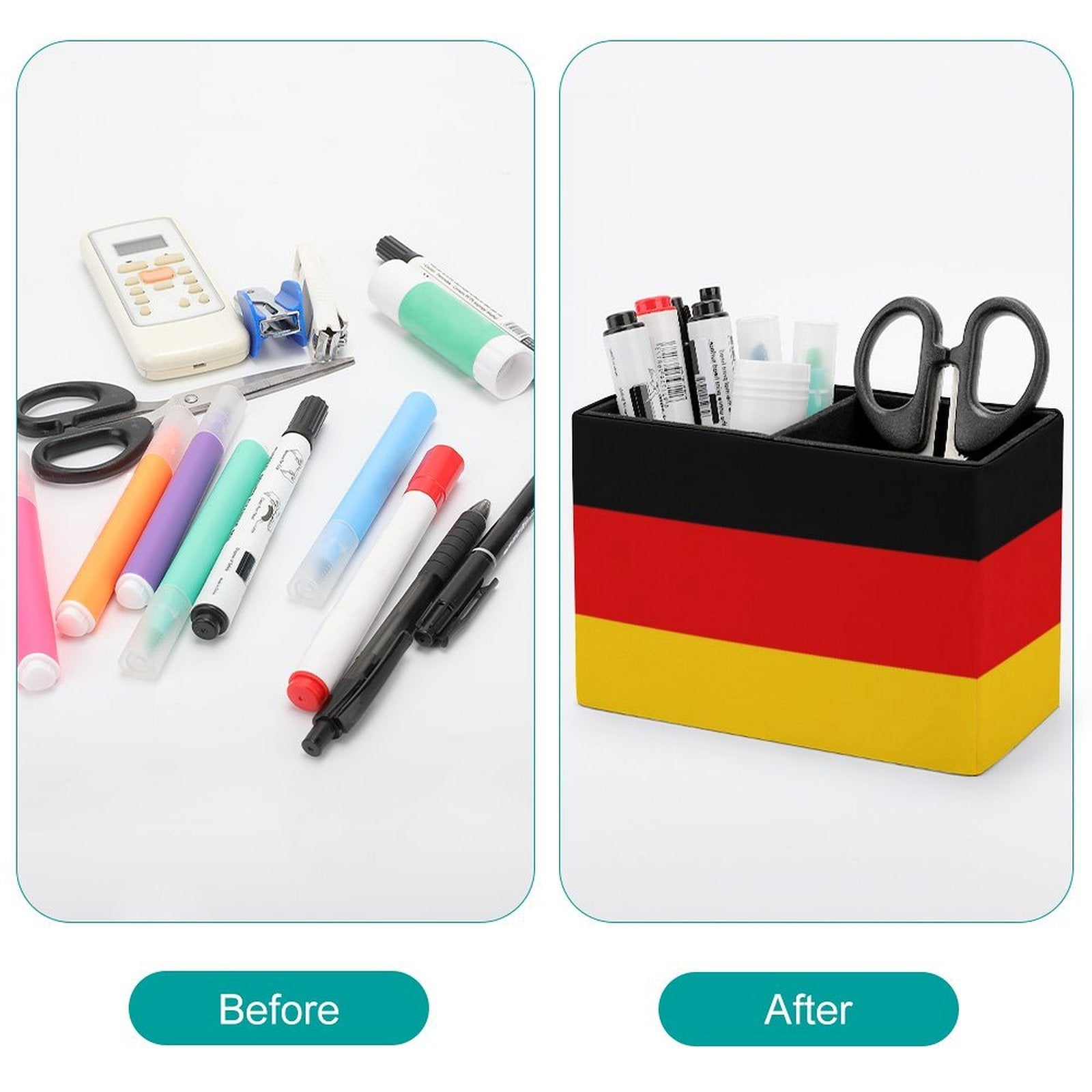 Germany Flag Leather Pen Holder