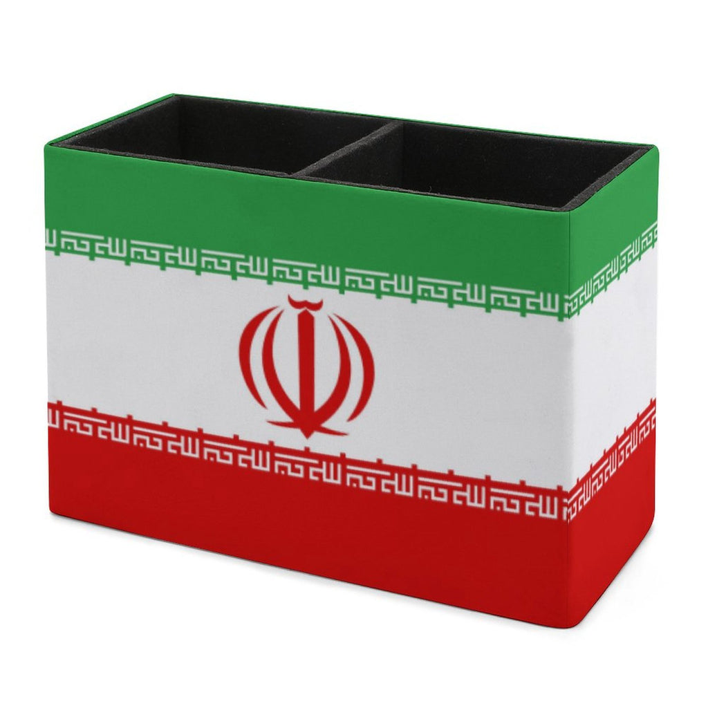 Iran Flag Leather Pen Holder