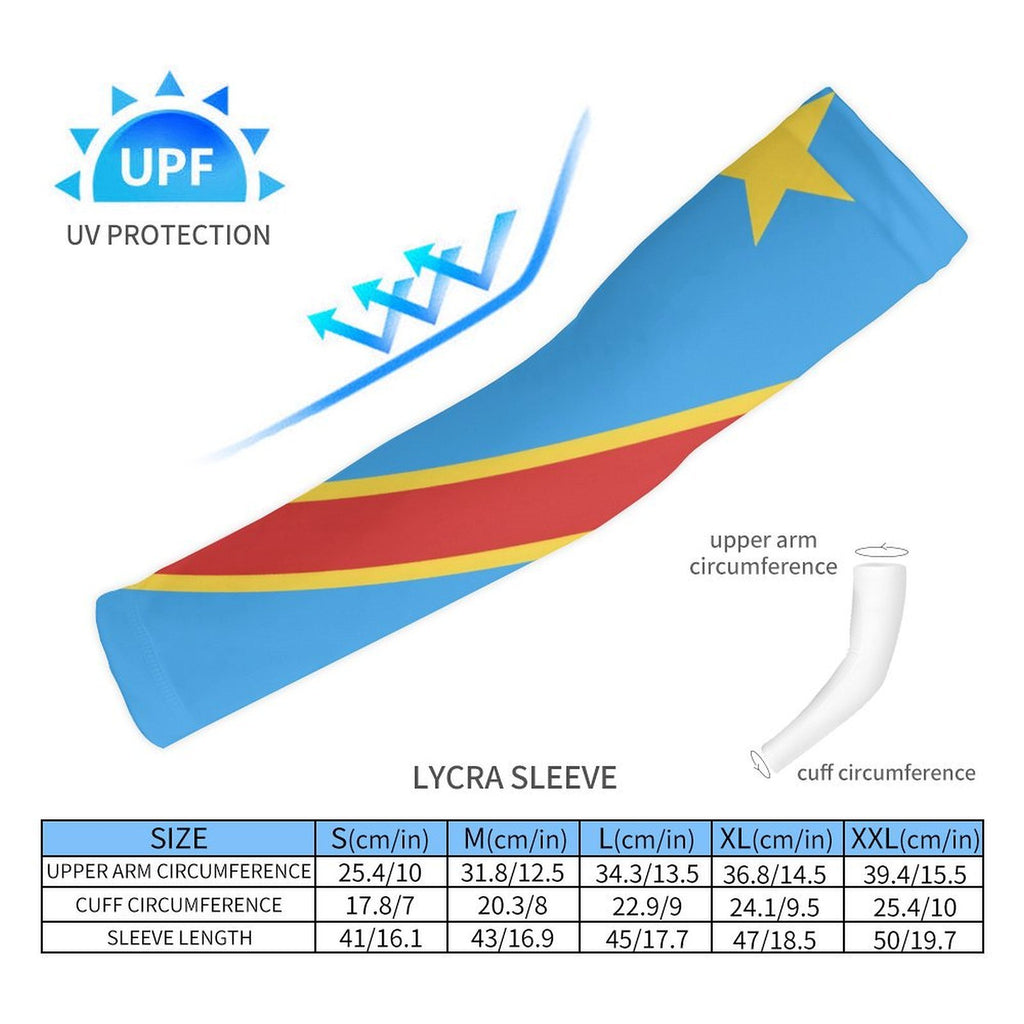 D R Congo Flag Cooling Compression Arm Sleeves