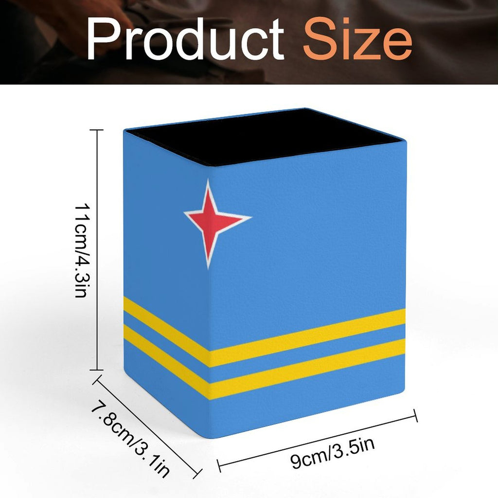 Aruba Flag Square Pen Holder