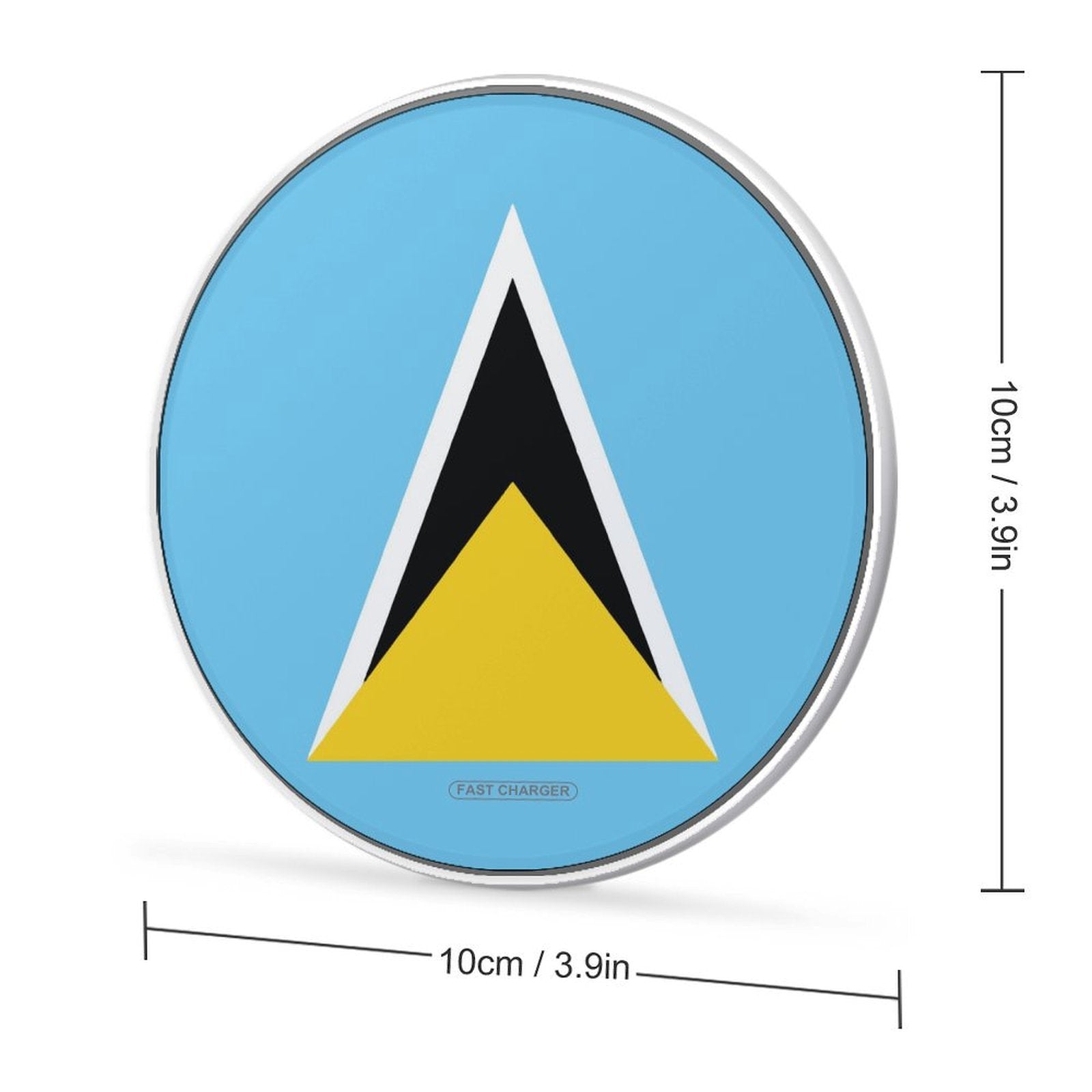 St Lucia Flag Wireless Charging Pad
