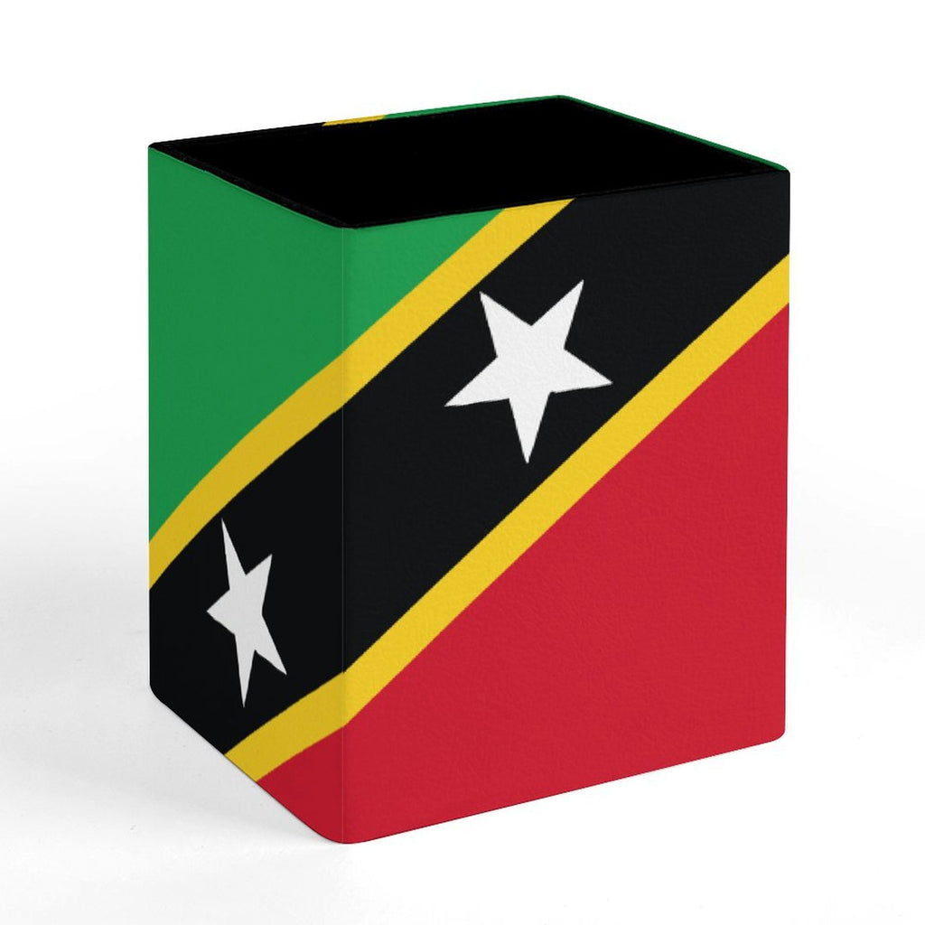 St Kitts Flag Square Pen Holder
