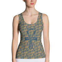 Egyptian Ankh Cross (Blue) Women's Tank Top - Conscious Apparel Store